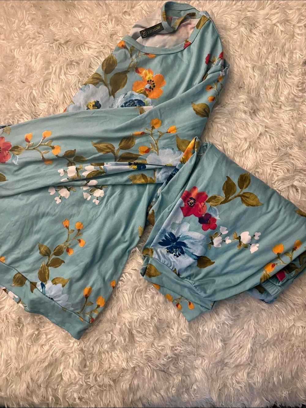 Floral Light Blue-Teal Women's PJ’s